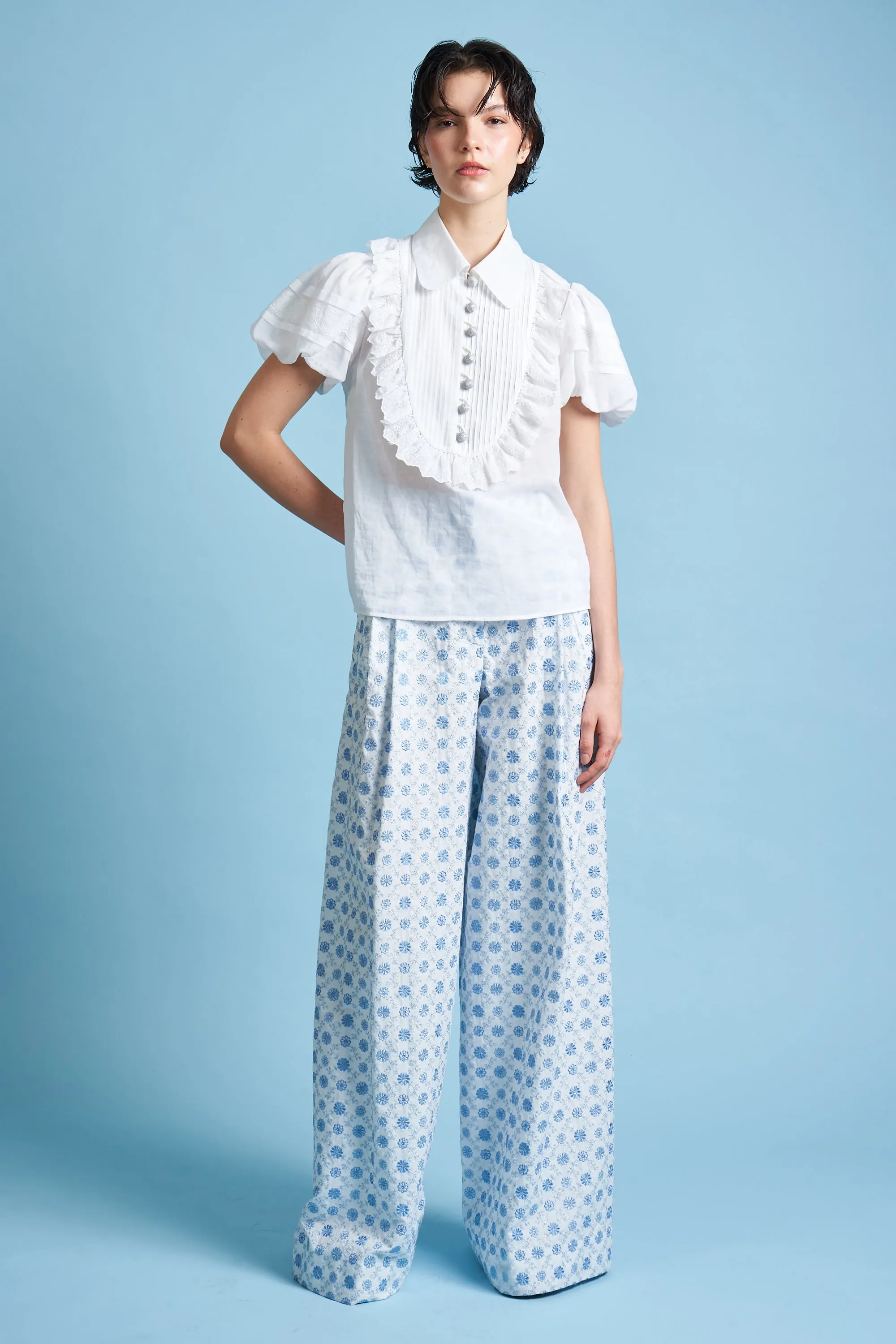 Blouse avec plastron et manches courtes ballon sold by Paul & Joe product image thumbnail 5