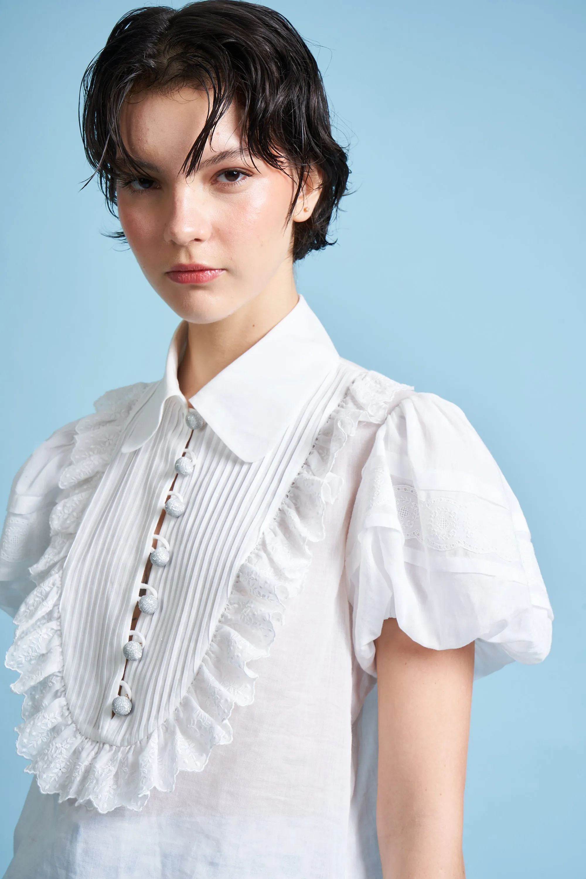 Blouse avec plastron et manches courtes ballon sold by Paul & Joe product image thumbnail 3