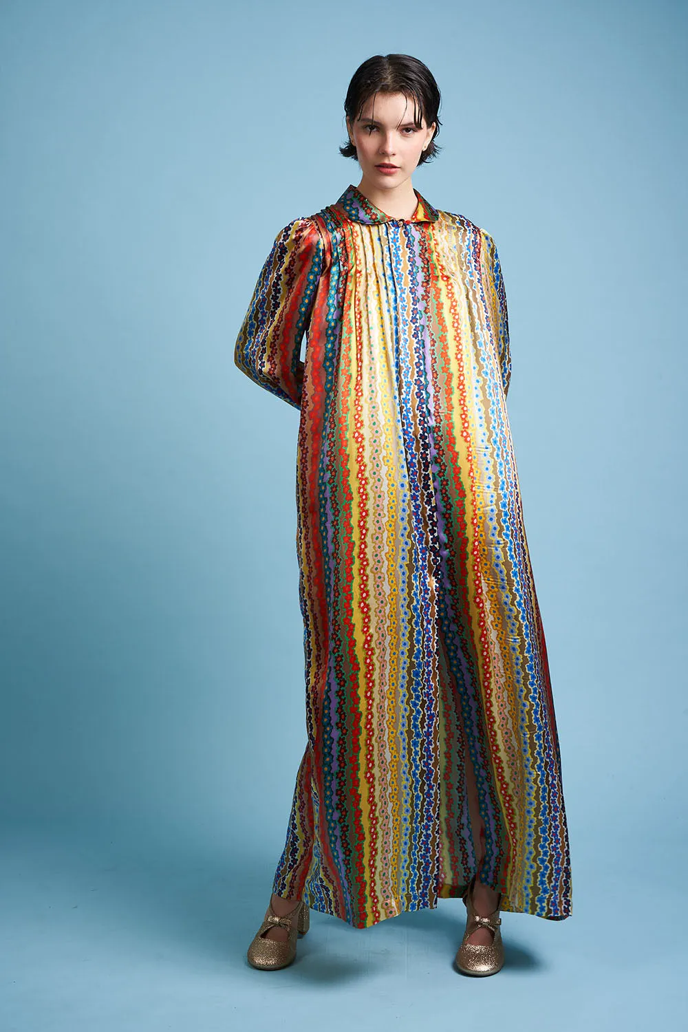 Robe longue et ample à motif floral rayé sold by Paul & Joe