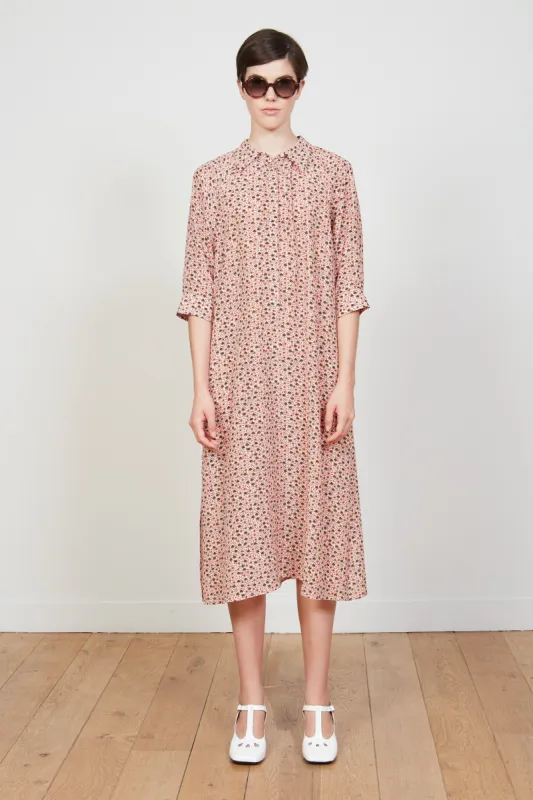 Robe midi au motif floral en crêpe de soie sold by Paul & Joe