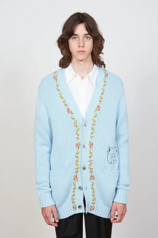 Cardigan large en maille de coton brodé tricoté main sold by Paul & Joe