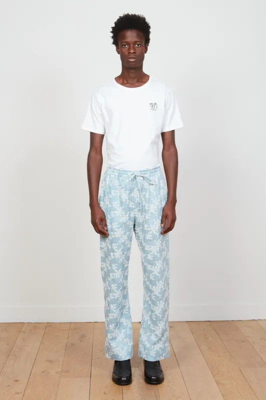 Pantalon en lin brodé d'un motif végétal allover sold by Paul & Joe
