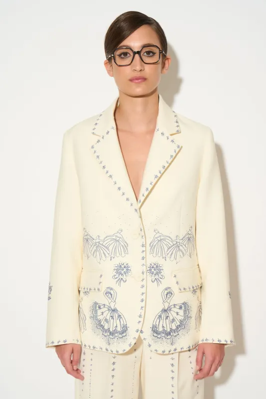 Veste tailleur en laine vierge à imprimé exclusif sold by Paul & Joe
