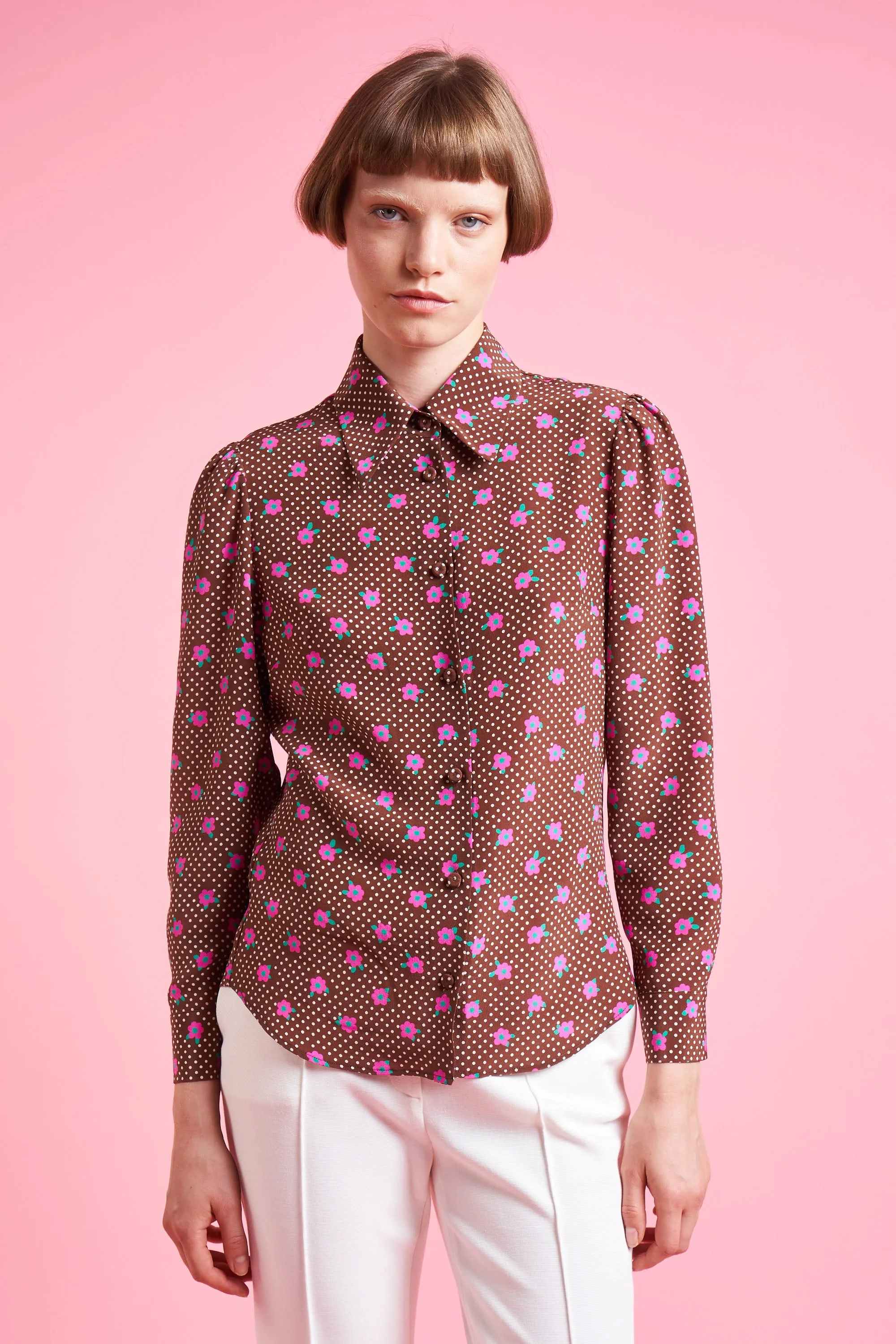 Chemisier ajusté en crêpe de chine de soie sold by Paul & Joe