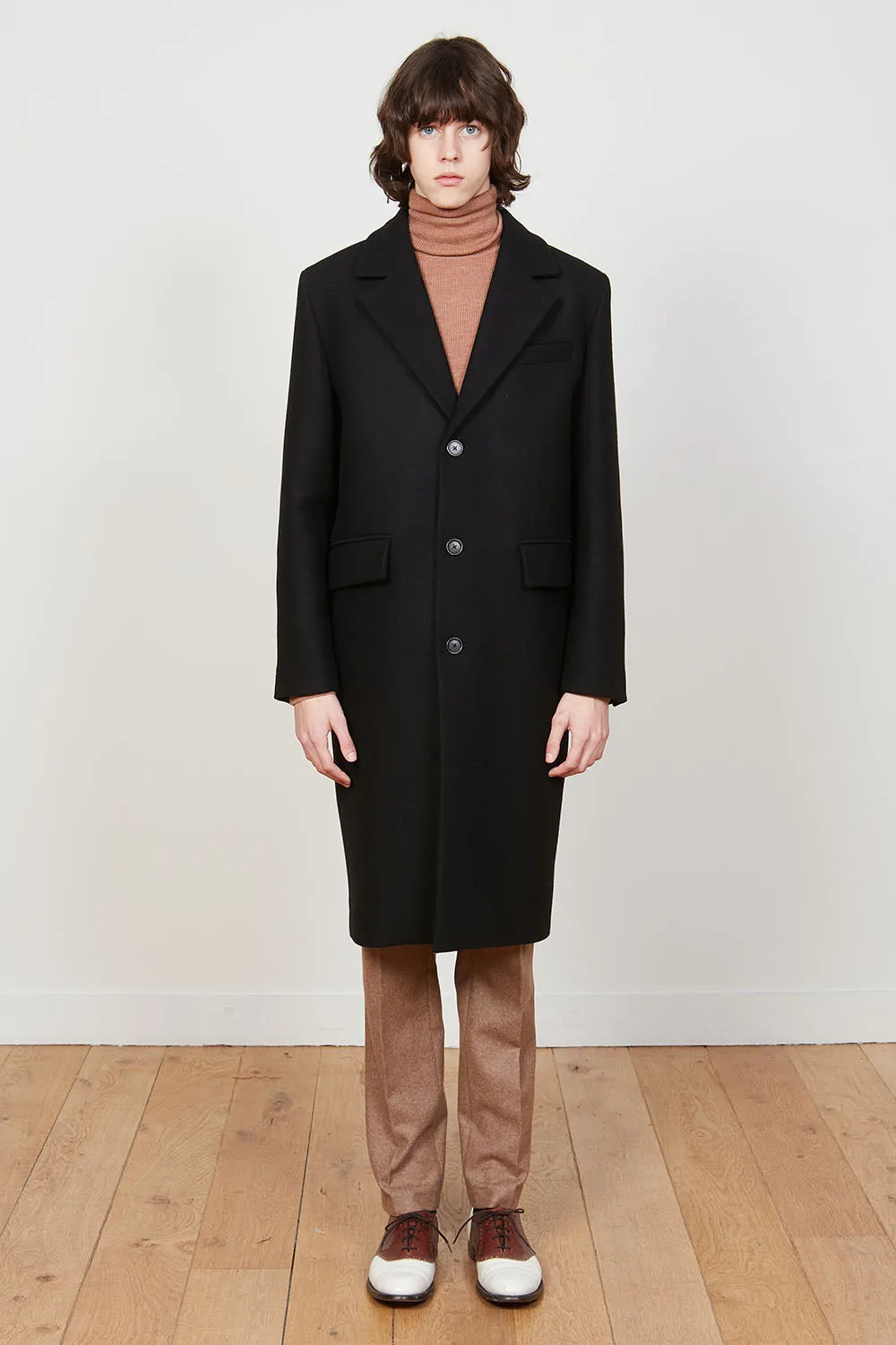 Manteau long en laine au simple boutonnage sold by Paul & Joe