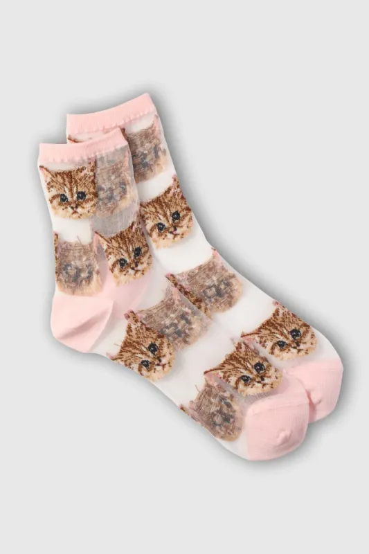 Chaussettes transparentes - Motif chats sold by Paul & Joe