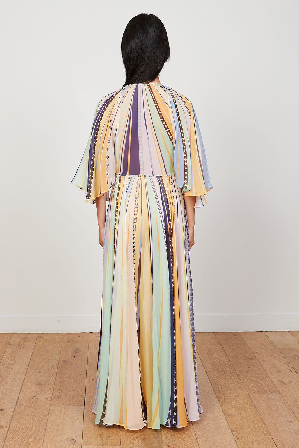 Robe en crepe de chine en soie imprimée rayure sold by Paul & Joe product image thumbnail 5