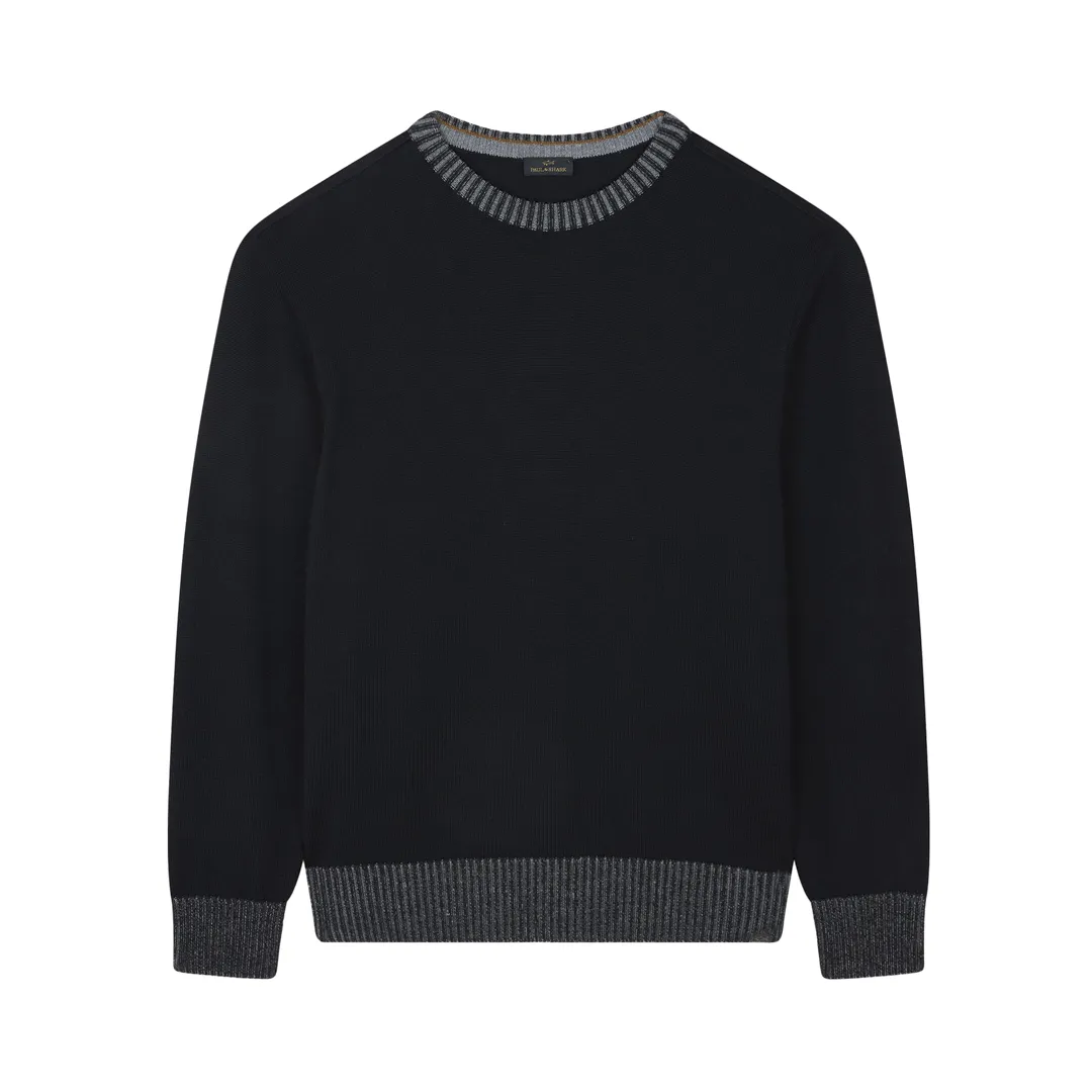 Soft Cool Touch wool crewneck Sweater, Man, Black, Size: XL sold by Paul & Shark