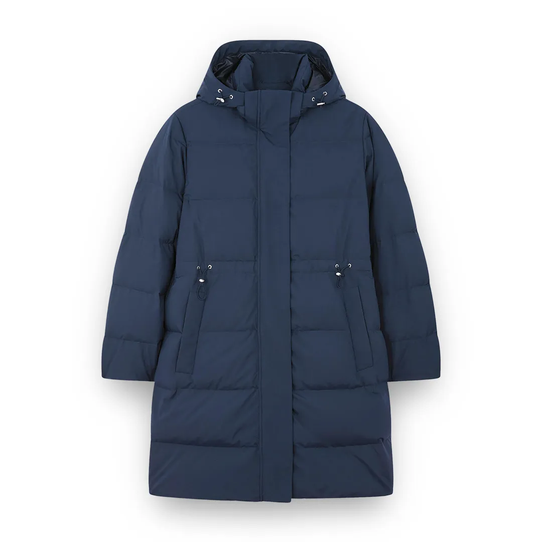 Typhoon® Platinum long down jacket, Woman, Blue, Size: S sold by Paul & Shark