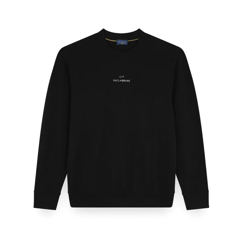 X-Soft cotton sweatshirt with logo print, Man, Black Beauty-ruthenium, Size: 4XL sold by Paul & Shark