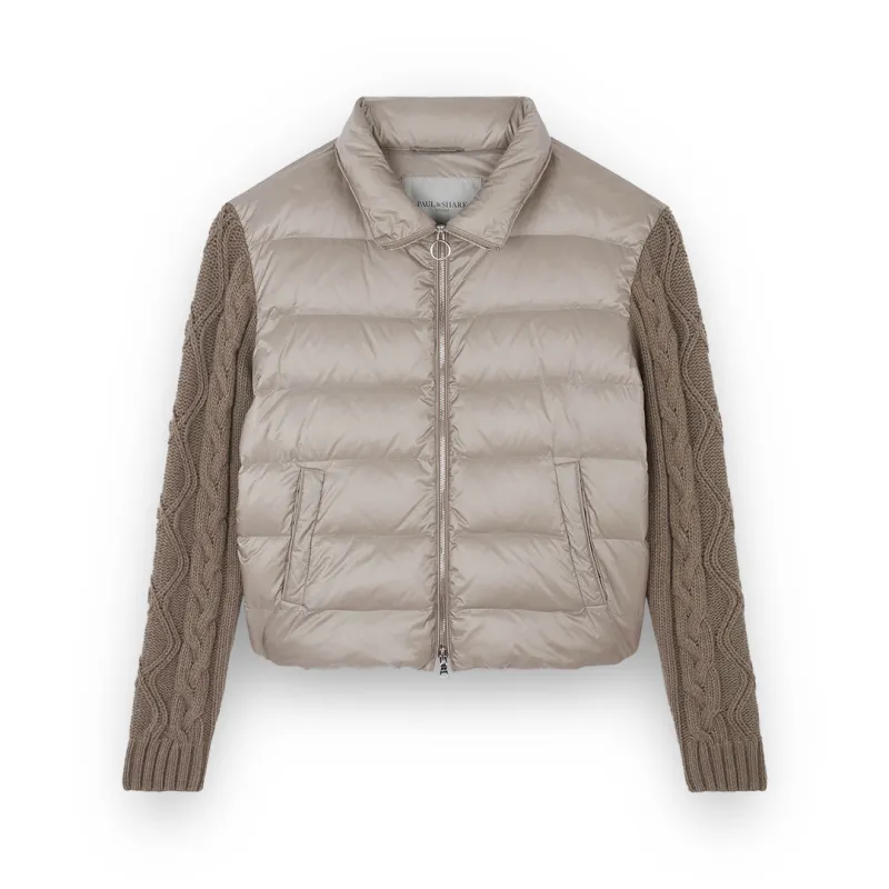 Shiny hybrid down jacket, Woman, Atmosphere Beige, Size: M sold by Paul & Shark