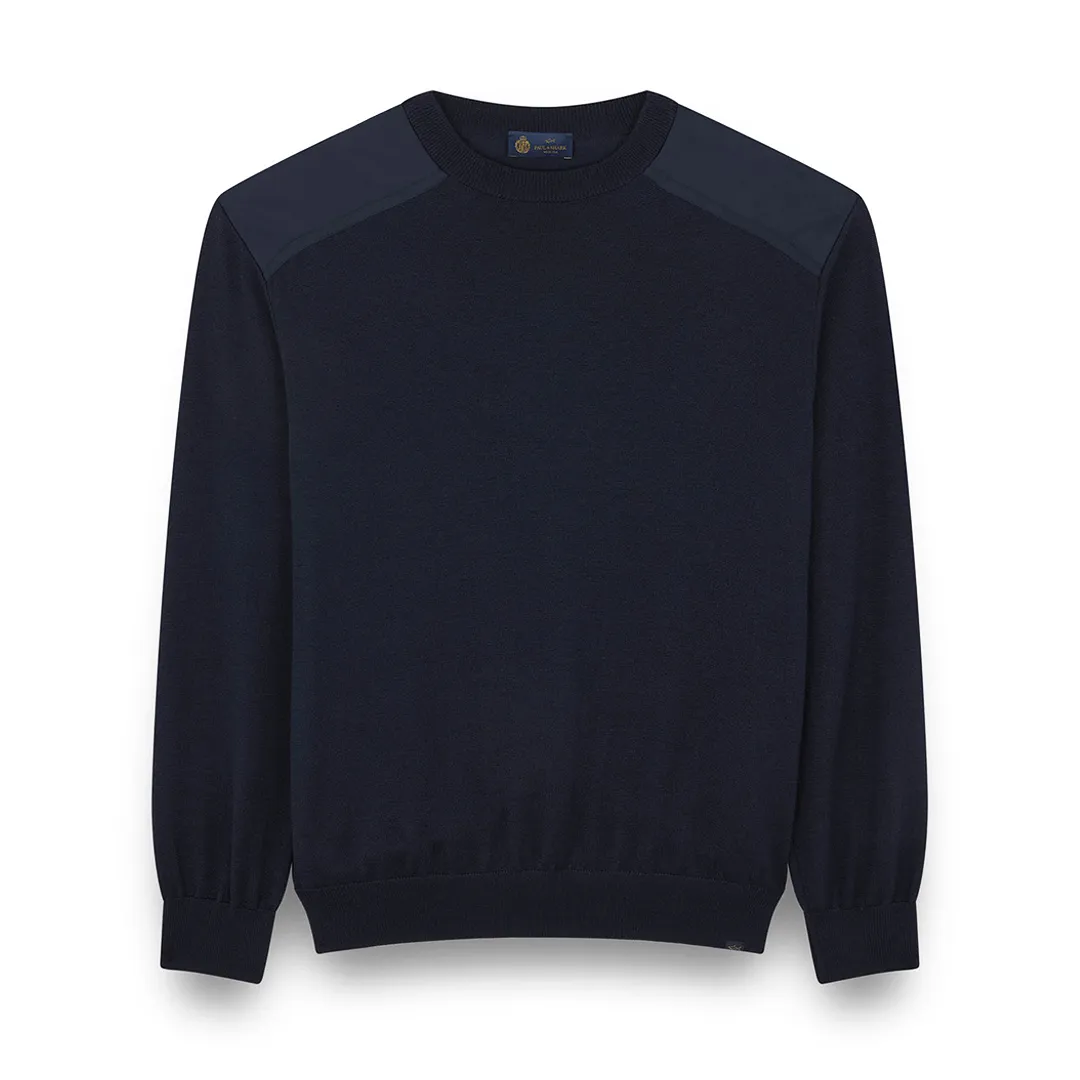 Wool and silk crewneck sweater, Man, Blue, Size: XL sold by Paul & Shark