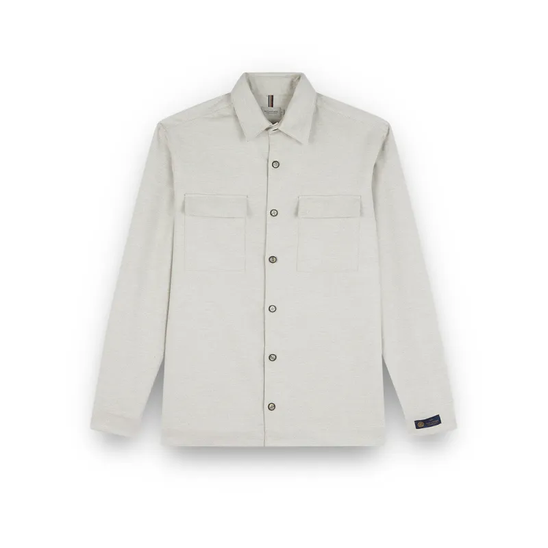 cotton cashmere overshirt with Shark fin embroidery, Man, Moonstruck, Size: XXL sold by Paul & Shark