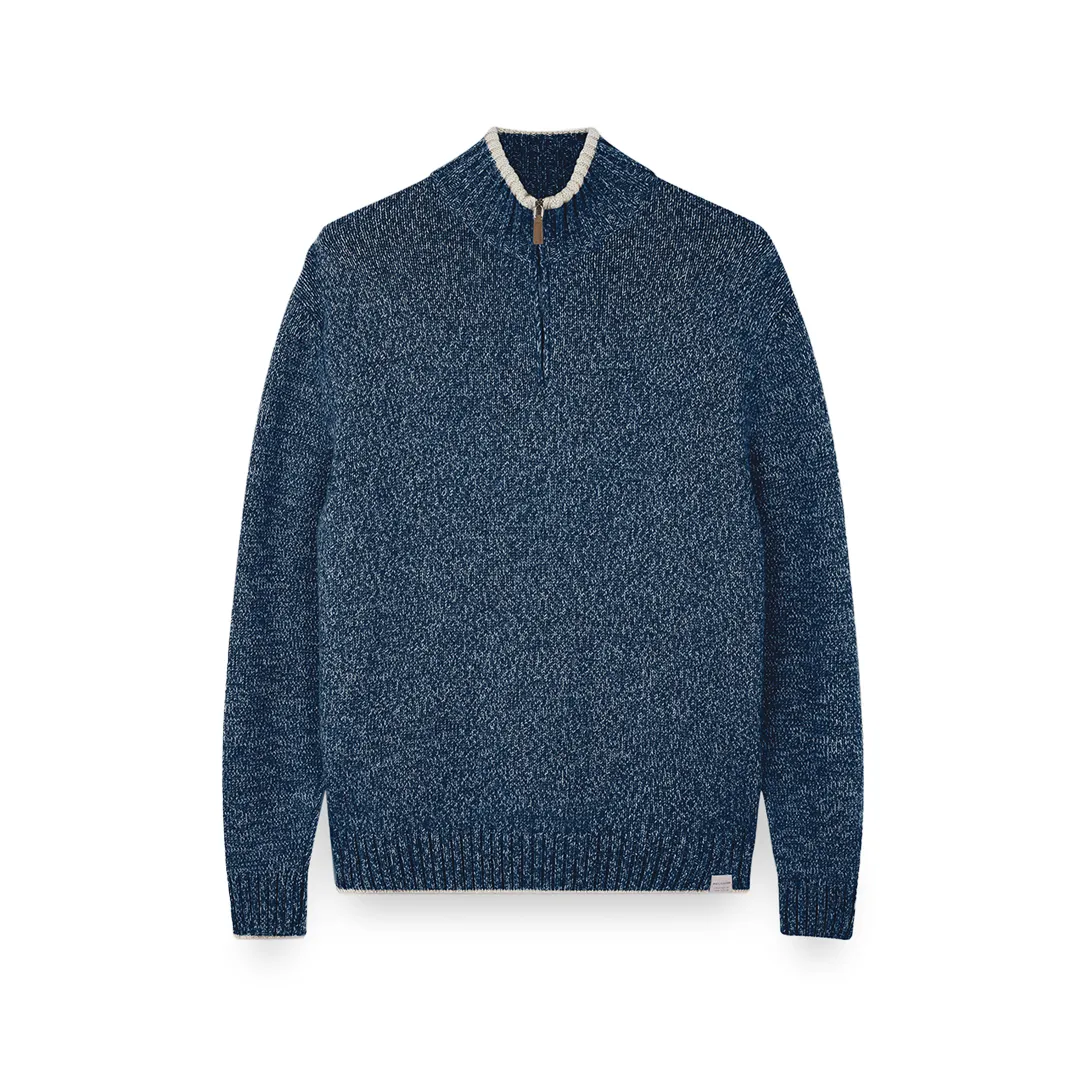 wool cashmere half zip sweater, Man, Blue Nights-paloma, Size: M sold by Paul & Shark