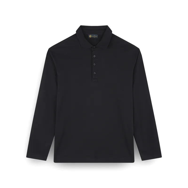 Supima® cotton jersey polo shirt with Shark Fin embroidery, Man, Black, Size: XL sold by Paul & Shark