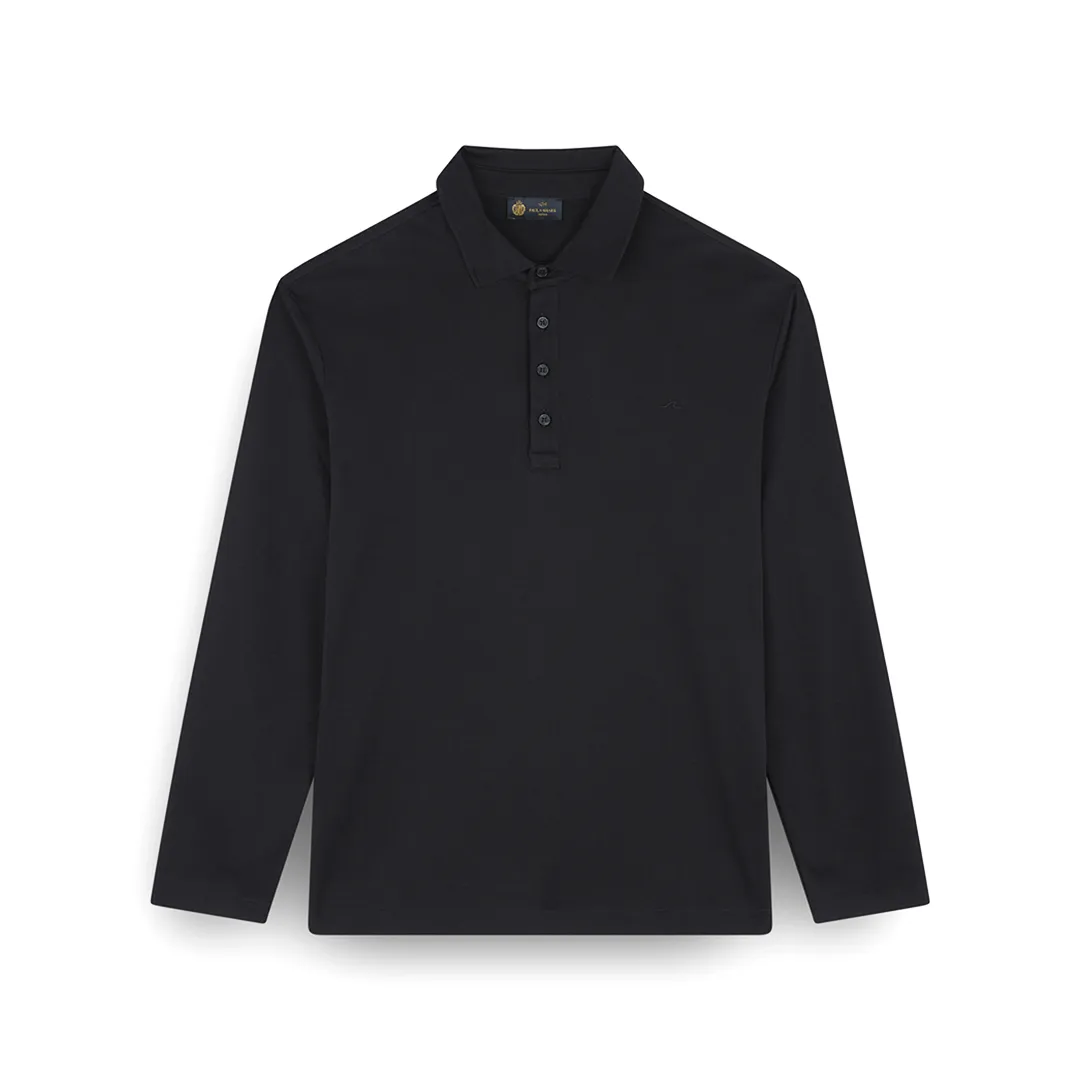 Supima® cotton jersey polo shirt with Shark Fin embroidery, Man, Black, Size: XL sold by Paul & Shark