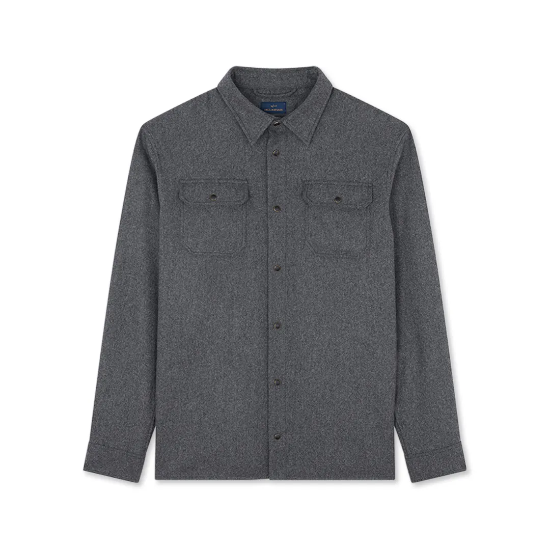 Wool blend overshirt, Man, Dark Grey, Size: S sold by Paul & Shark