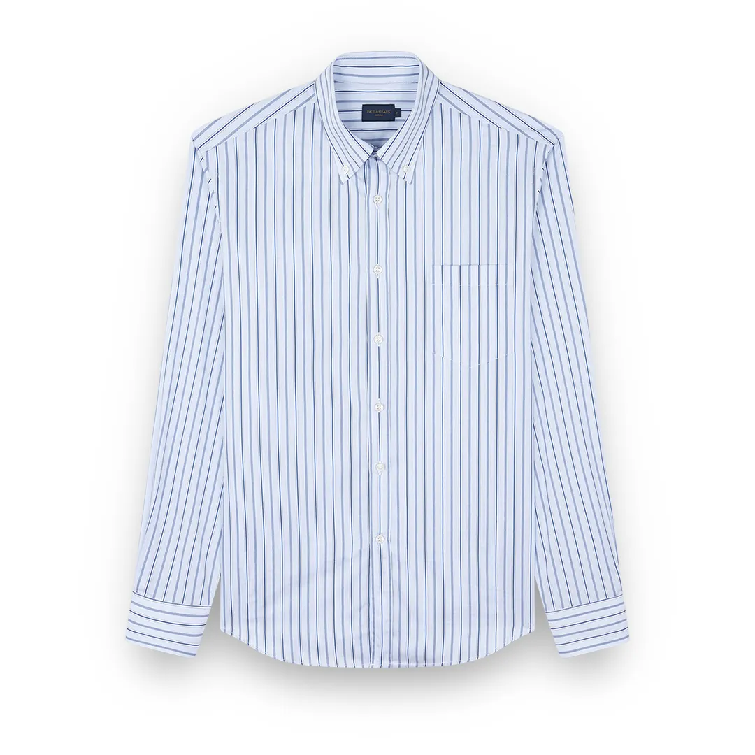 Supima® cotton shirt, Man, Stripes Light Blue White Blue, Size: 042 sold by Paul & Shark