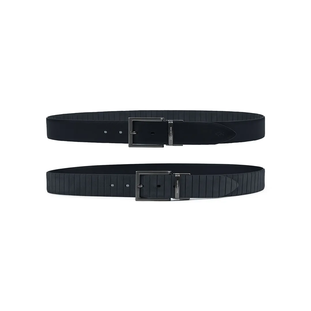 Reversible suede belt, Man, Black Iris/black Iris, Size: 110 sold by Paul & Shark