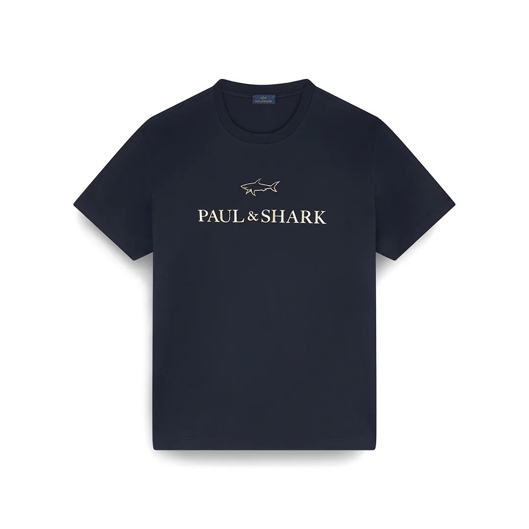 Light cotton jersey T-shirt with print, Man, Blue Nights-gold, Size: 4XL sold by Paul & Shark