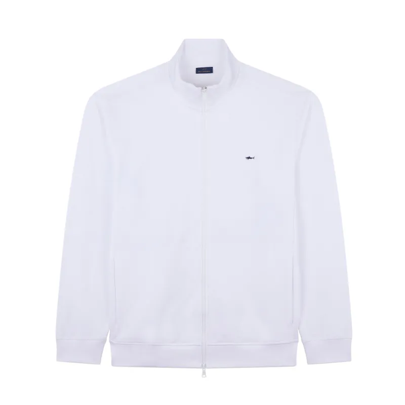 Stretch fleece cotton zip-up sweatshirt, Man, White, Size: XL sold by Paul & Shark