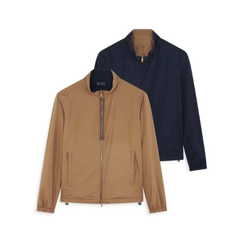 Reversible blouson in wool, silk, and microfiber, Man, Toasted Coconut/blue, Size: S sold by Paul & Shark