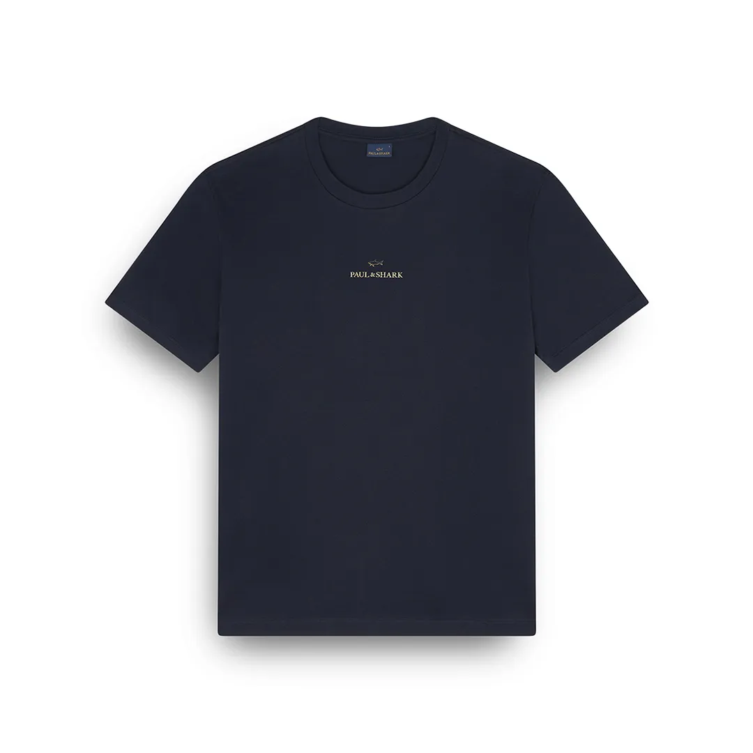Light cotton jersey T-shirt with print, Man, Blue Nights-gold, Size: XL sold by Paul & Shark