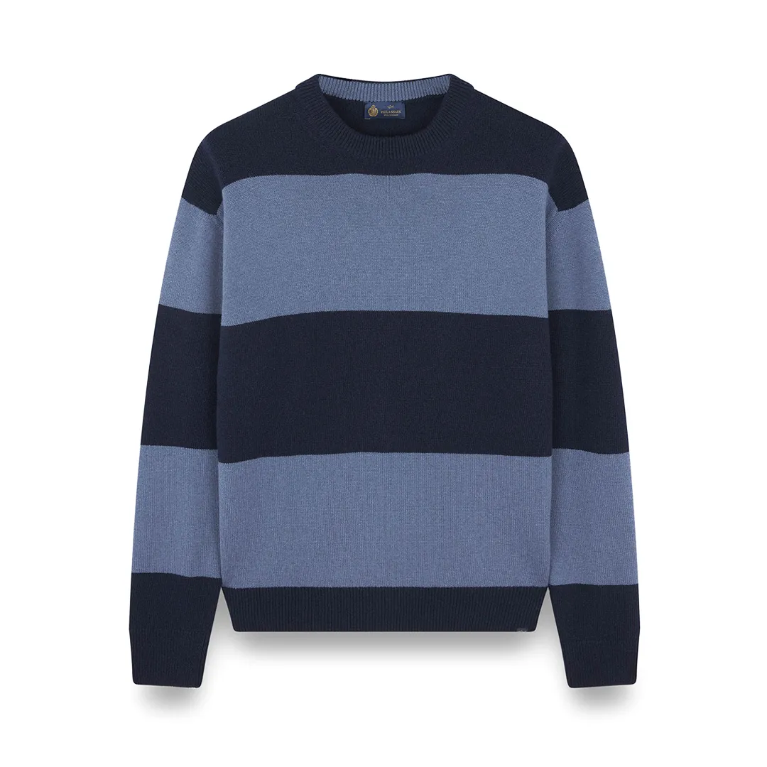 Wool and cashmere crewneck sweater, Man, Nighth Sky - Bering Sea, Size: M sold by Paul & Shark