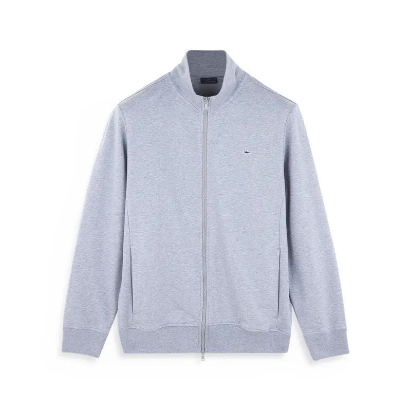 Stretch fleece cotton zip-up sweatshirt, Man, Alloy, Size: L sold by Paul & Shark