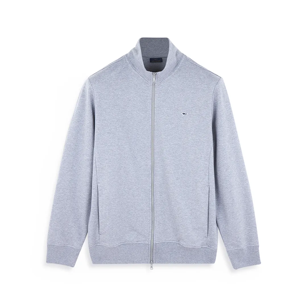 Stretch fleece cotton zip-up sweatshirt, Man, Alloy, Size: L sold by Paul & Shark