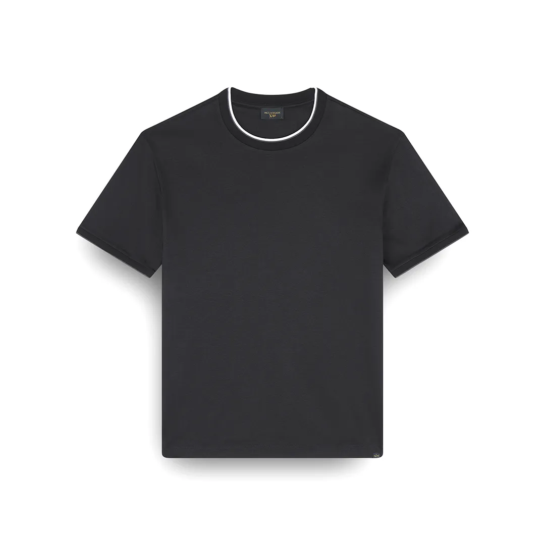 X-Soft Interlock cotton T-shirt with contrast trims, Man, Black, Size: L sold by Paul & Shark