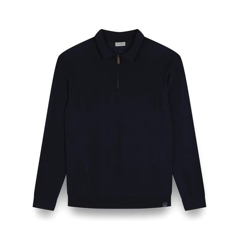 Zipped wool cashmere polo shirt, Man, Blue, Size: 4XL sold by Paul & Shark