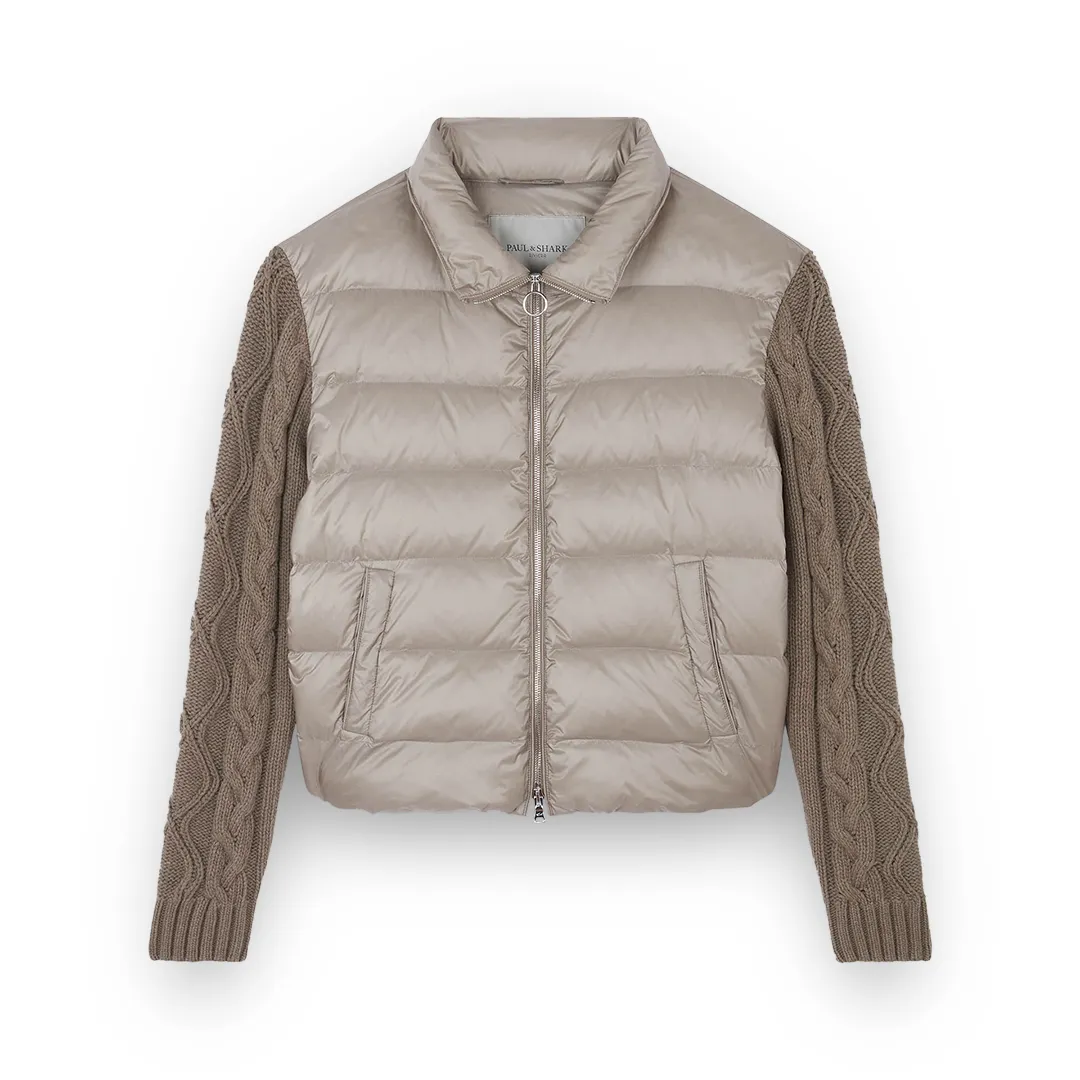 Shiny hybrid down jacket, Woman, Atmosphere Beige, Size: S sold by Paul & Shark