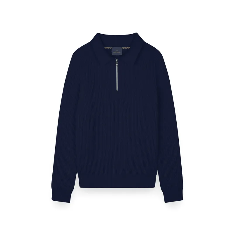 Zipped Re-Wool polo shirt, Man, Blue, Size: M sold by Paul & Shark