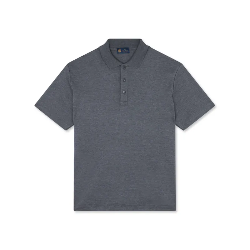 Polo in cotton and silk, Man, Pewter, Size: S sold by Paul & Shark