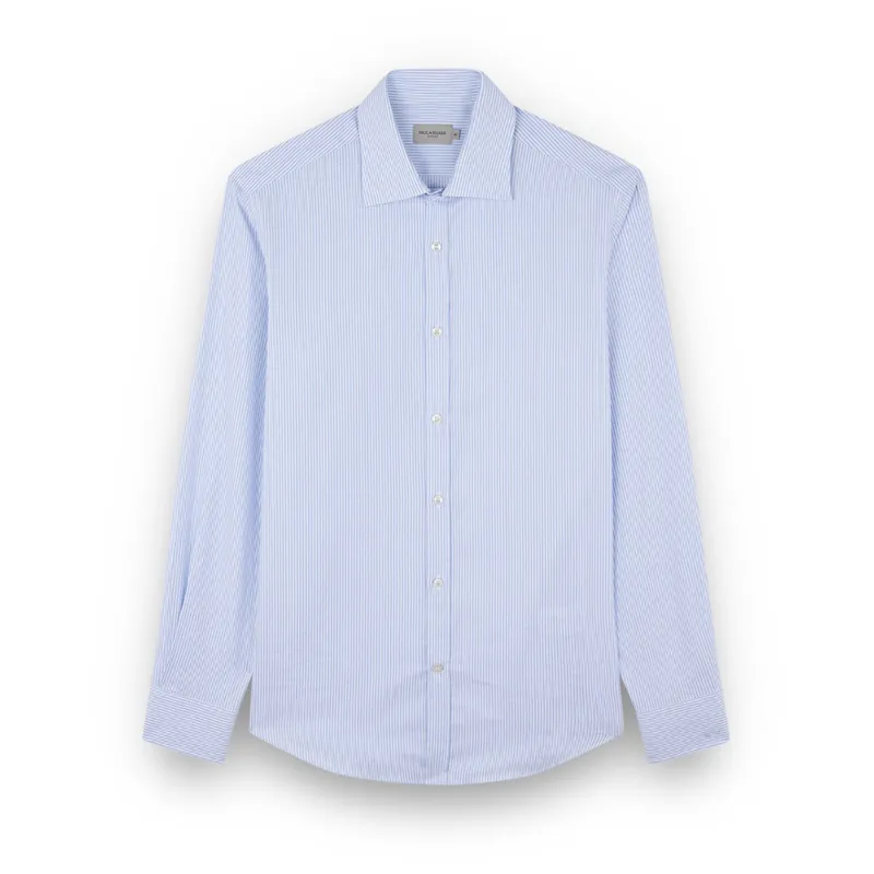 Cotton twill shirt, Man, Stripes White Light Blue, Size: 043 sold by Paul & Shark