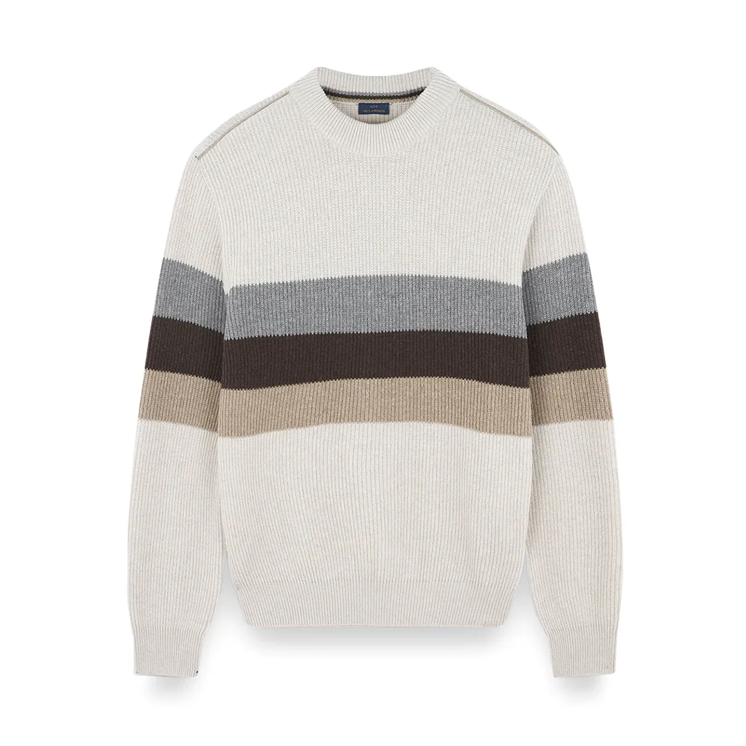 Re-Wool crewneck sweater, Man, Birch-frost Gray-thrush-seal Brown, Size: L sold by Paul & Shark