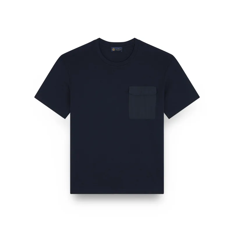 Delight Interlock cotton T-shirt with Typhoon® Silk pocket, Man, Blue, Size: L sold by Paul & Shark