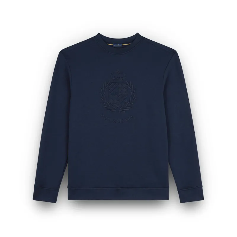 Supima® cotton sweatshirt with heraldic embroidery, Man, Blue, Size: XL sold by Paul & Shark