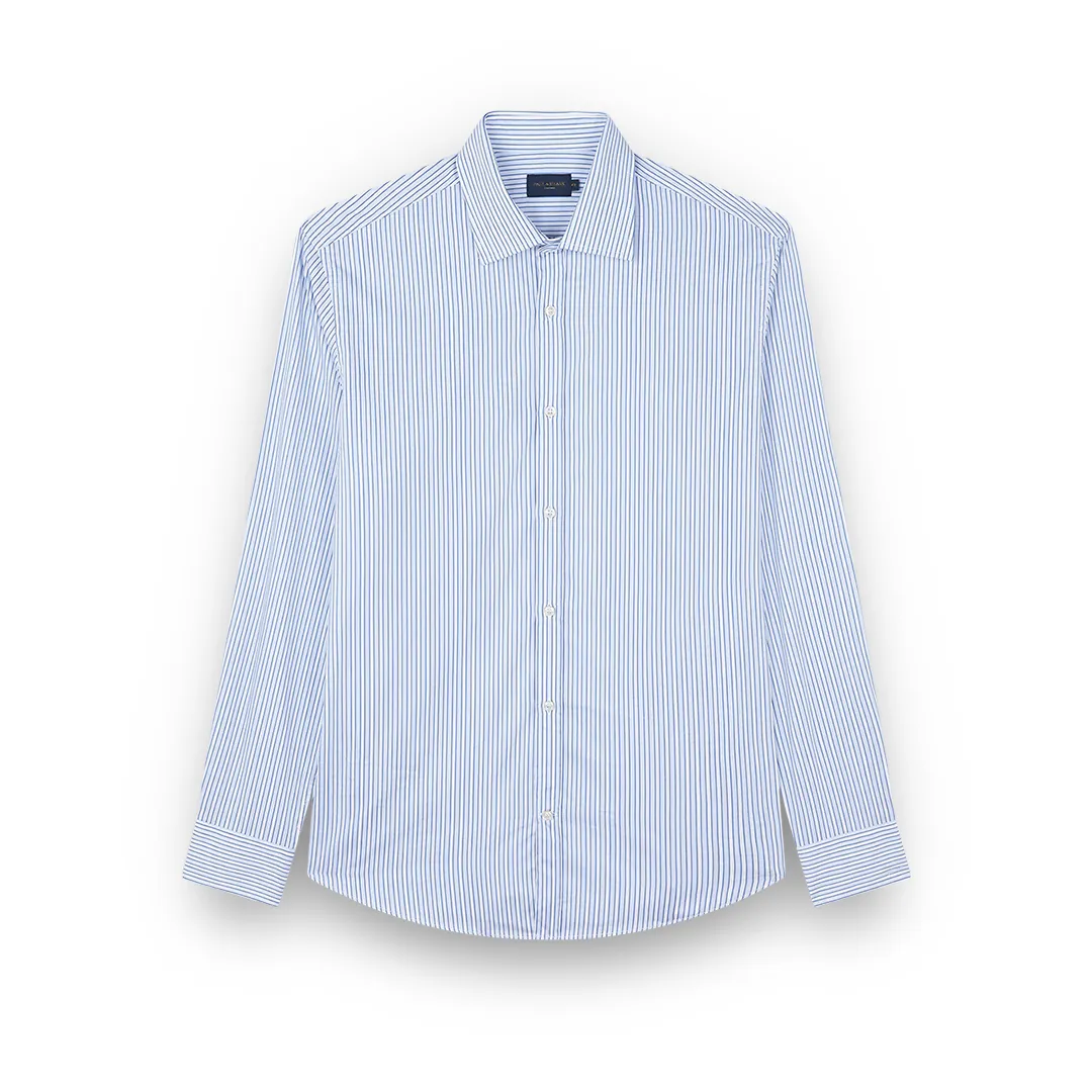 Supima® cotton shirt, Man, Stripes White Light Blue Blue, Size: 046 sold by Paul & Shark