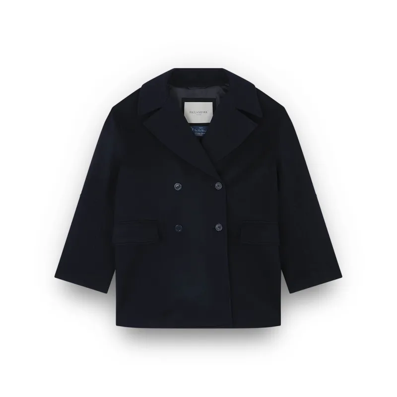 Double-breasted cashmere caban, Woman, Blue, Size: L sold by Paul & Shark