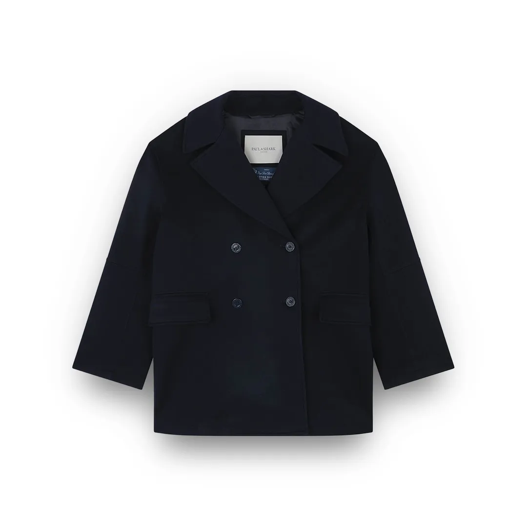 Double-breasted cashmere caban, Woman, Blue, Size: L sold by Paul & Shark