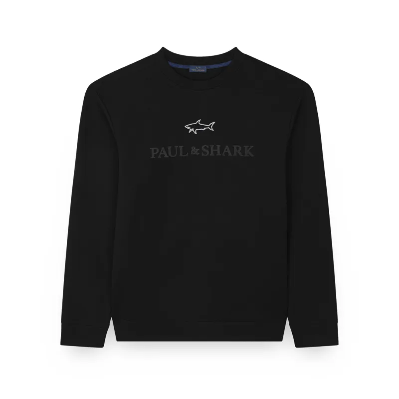 X-Soft cotton sweatshirt with logo print, Man, Black, Size: M sold by Paul & Shark