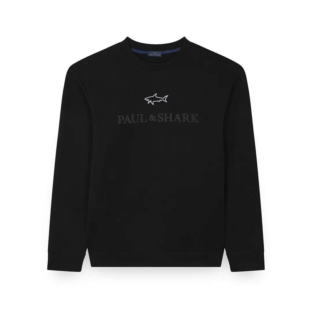 X-Soft cotton sweatshirt with logo print, Man, Black, Size: M sold by Paul & Shark