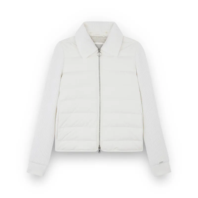 Hybrid zip-up blouson in wool and Typhoon® Platinum, Woman, Butter, Size: S sold by Paul & Shark