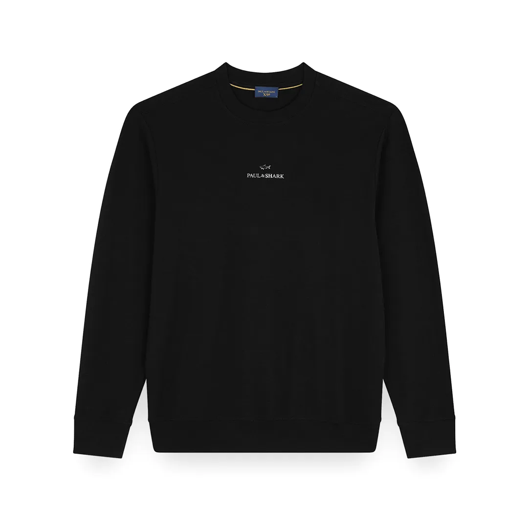 X-Soft cotton sweatshirt with logo print, Man, Black Beauty-ruthenium, Size: 3XL sold by Paul & Shark