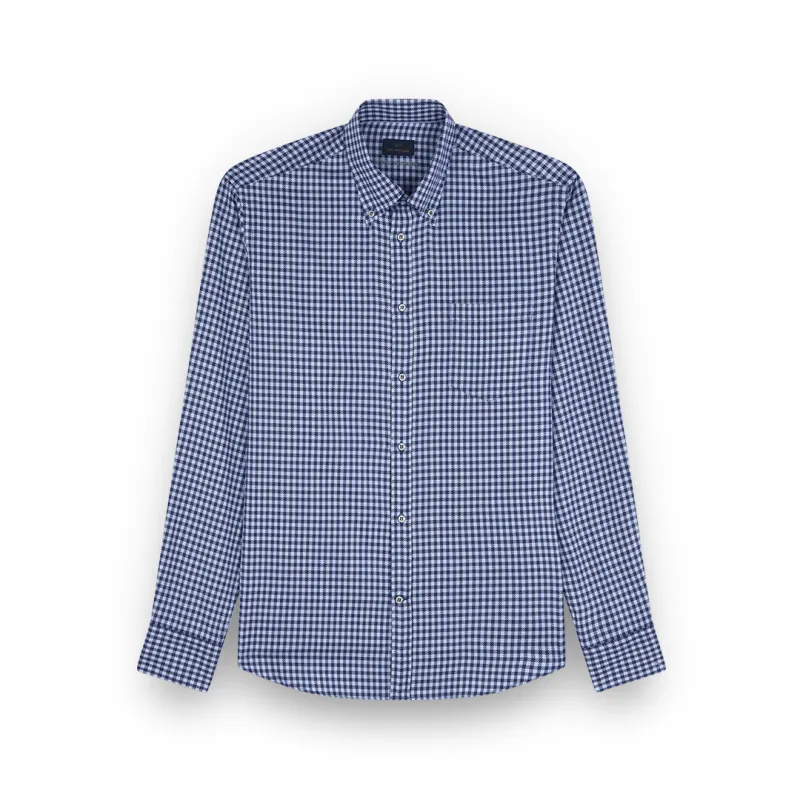 Cotton shirt with checkered pattern, Man, Checks White Blue Light Blue, Size: 044 sold by Paul & Shark