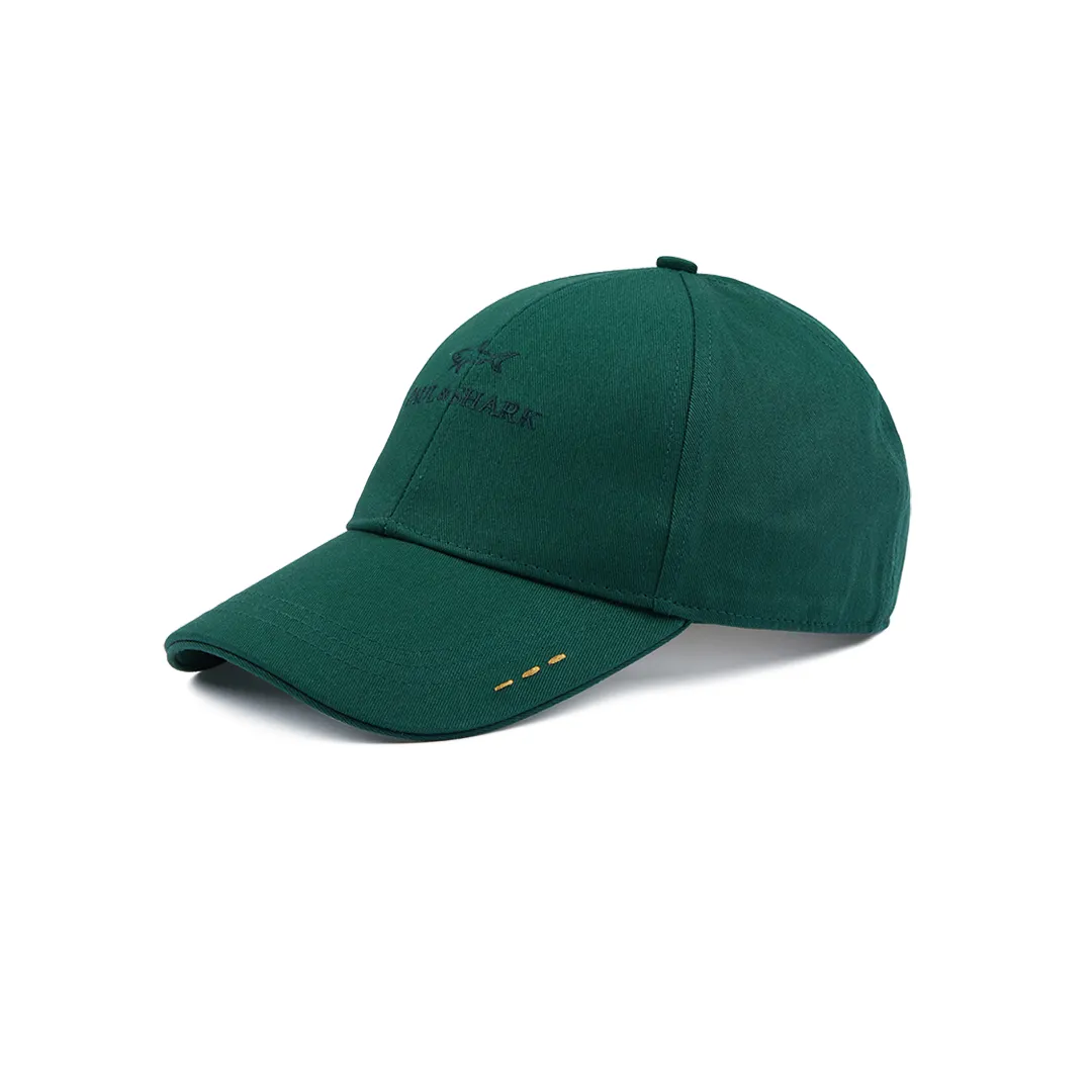 Cotton baseball cap with logo embroidery, Man, Deep Forest, Size: XL sold by Paul & Shark