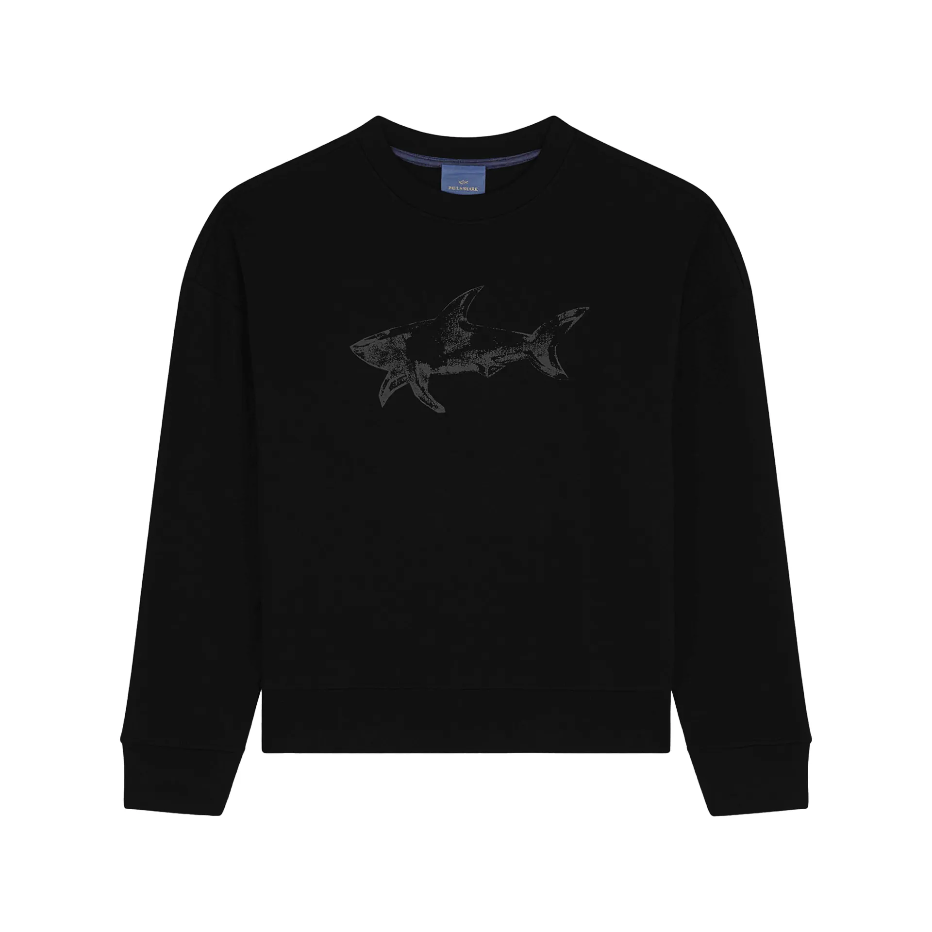 Cotton Fleece sweatshirt with Shark print, Man, Black, Size: L sold by Paul & Shark
