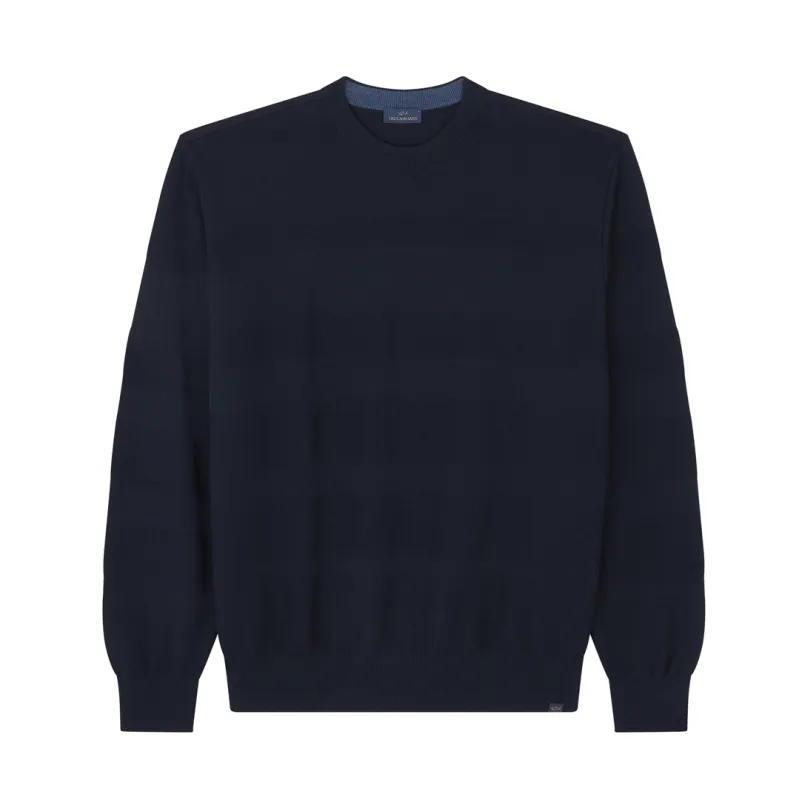 Soft Cool Touch wool crewneck Sweater, Man, Blue, Size: 4XL sold by Paul & Shark